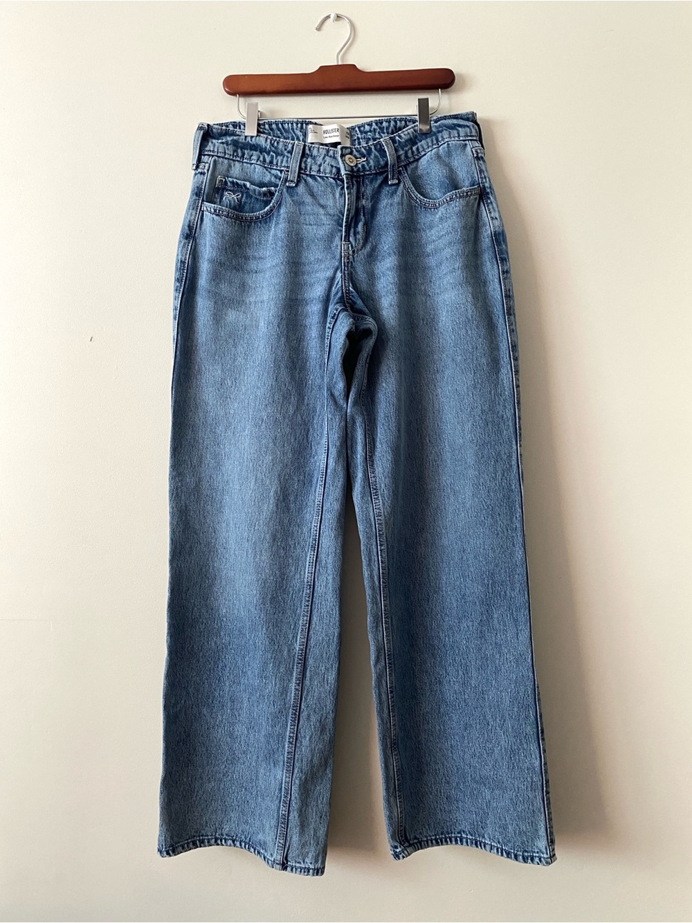 Hollister Low-Rise Baggy Women's Denim Wide Leg 100% Cotton Jeans Size 30 L
